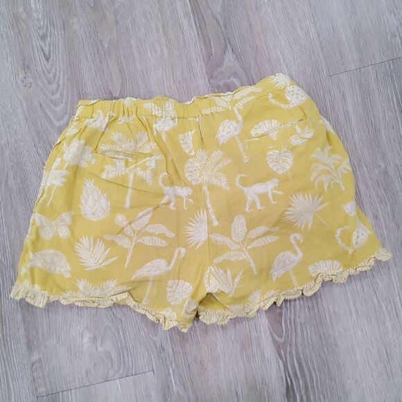 BODEN Girls size 10Y Yellow Tropical Cheetah Leopard Shorts - Picture 2 of 4